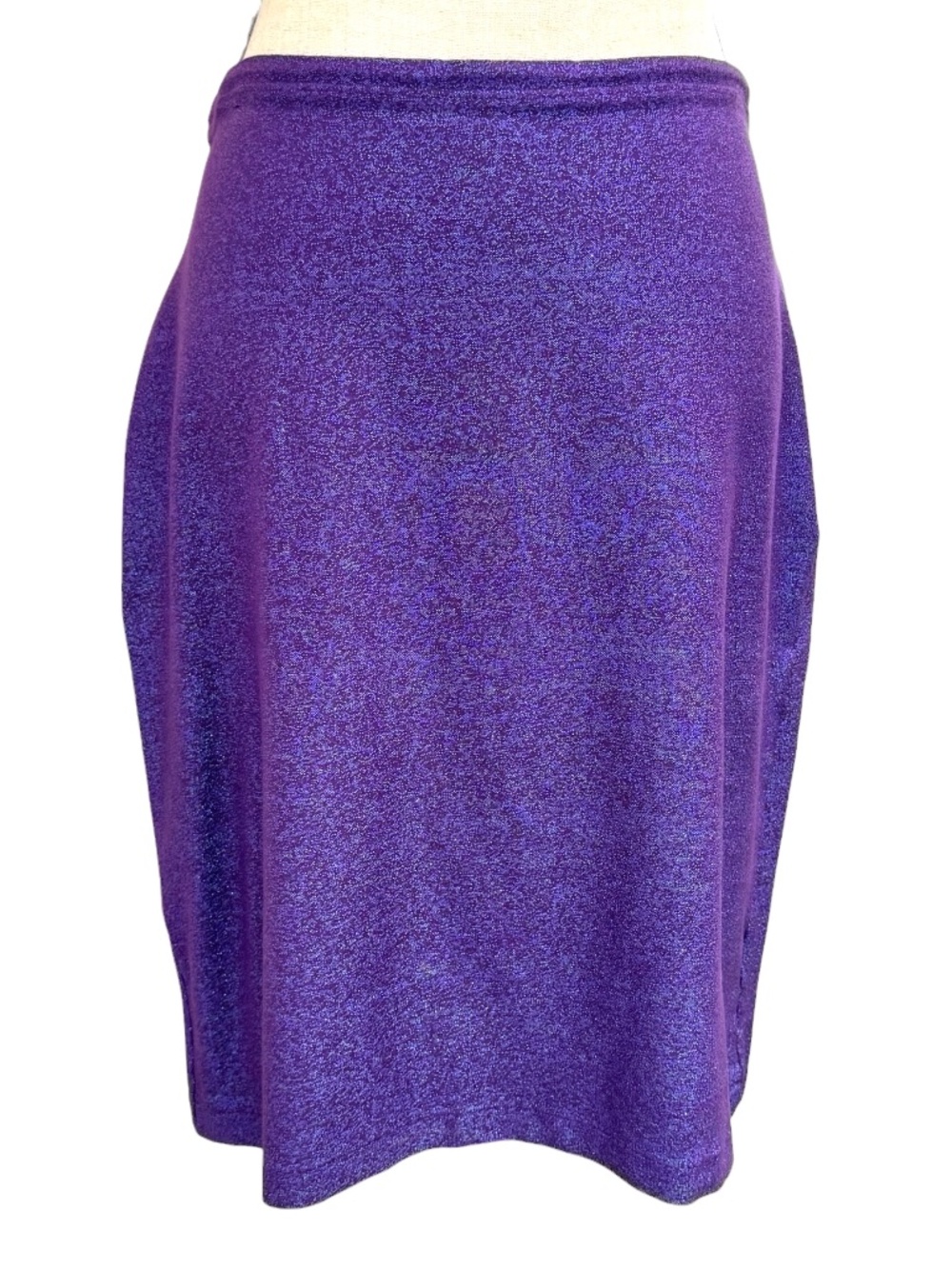 VINTAGE WOLFORD METALLICS PURPLE W BLUE & GREEN METALLIC THREADS KNIT SKIRT